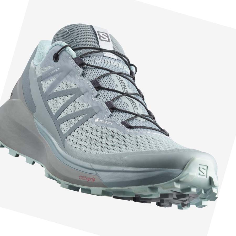 Salomon SENSE RIDE 4 GORE-TEX INVISIBLE FIT Trail Futócipő Női Türkiz | HU 2863WNB